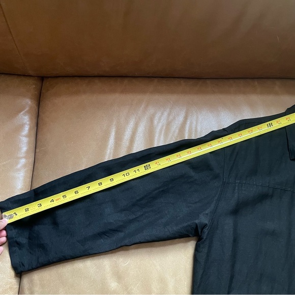 Style & Co linen shirt overshirt w mother of pearl buttons button down w pockets - Picture 7 of 9